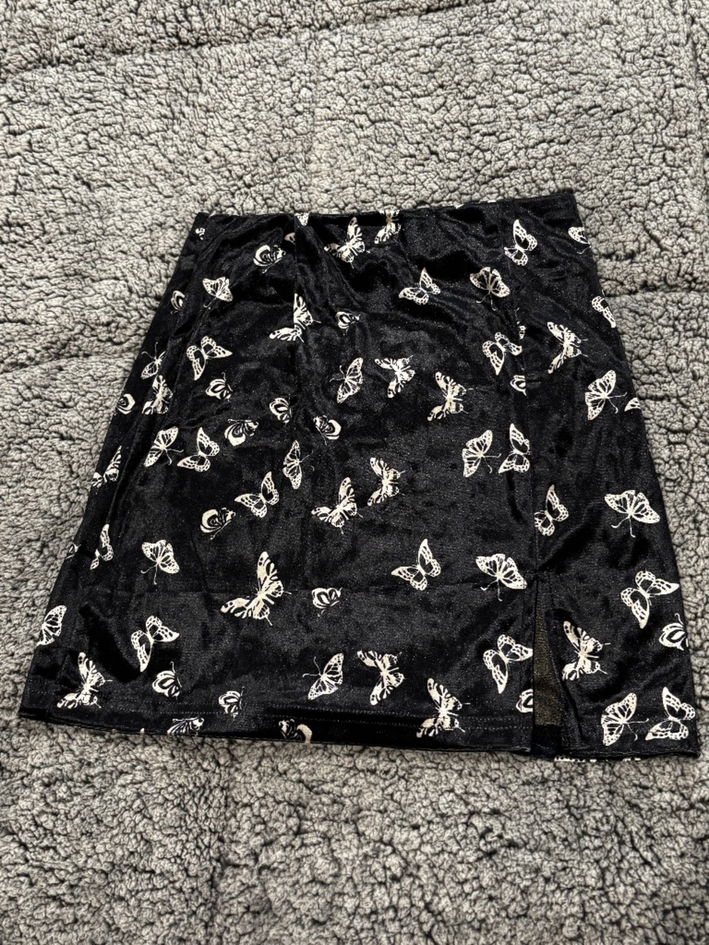 SHEIN Navy Blue Velvet Butterfly Skirt
